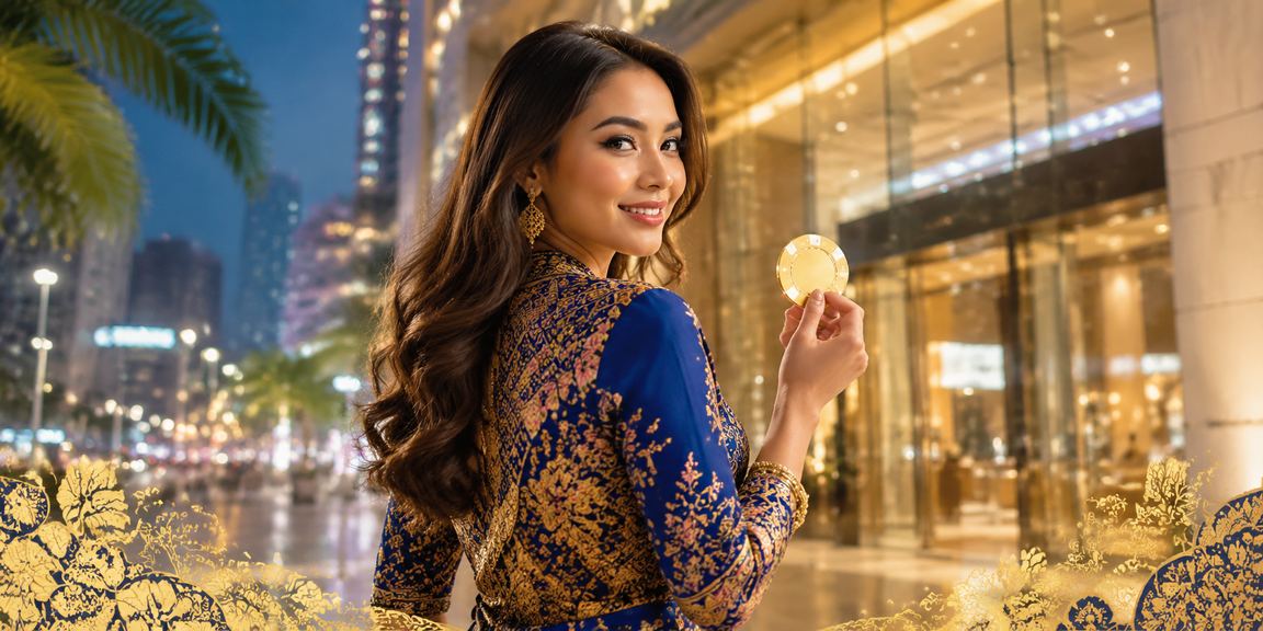Lelaki berbaju batik menyemak odds perlawanan bola sepak di Kuala Lumpur melalui telefon pintarnya