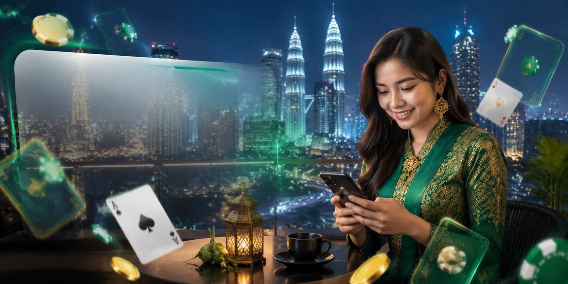 Meja permainan poker bersuasana Hari Raya di Kuala Lumpur dengan pemain bersemangat